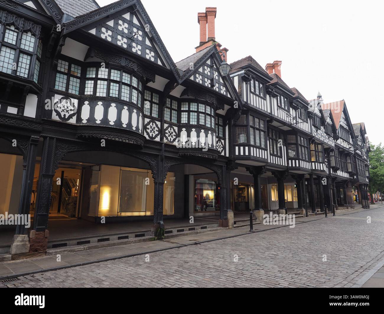 Chester Rows medieval houses in Chester, UK Stock Photo - Alamy