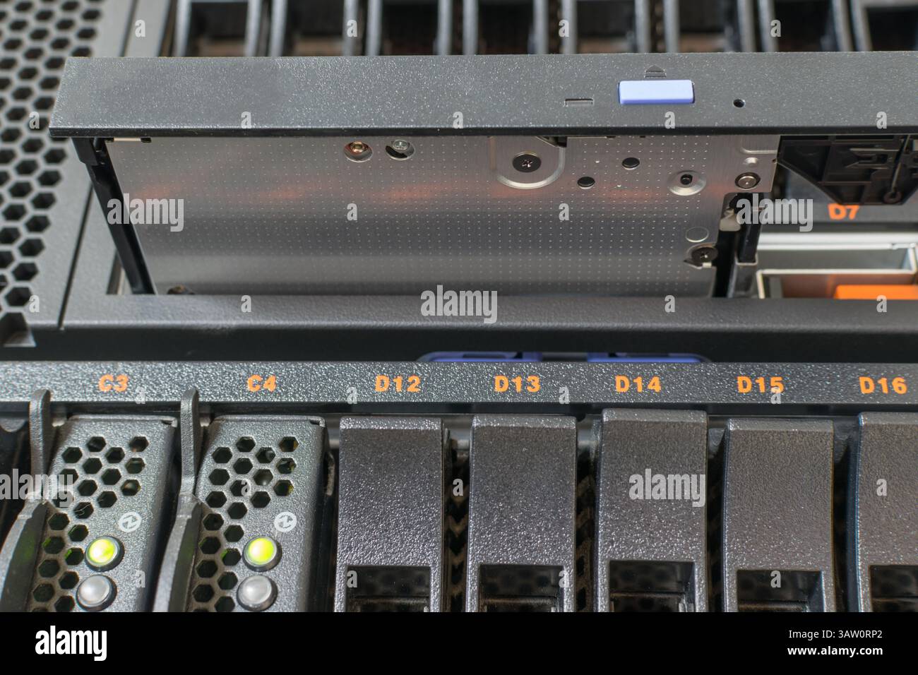 Computer Server and CD or DVD drive in datacenter Stock Photo - Alamy