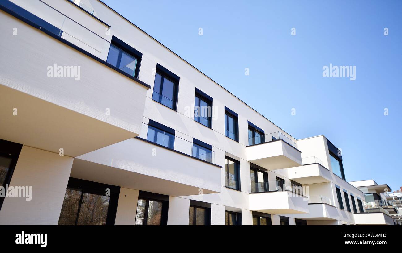 Modern architecture of urban residential apartment buildings on a sunny ...