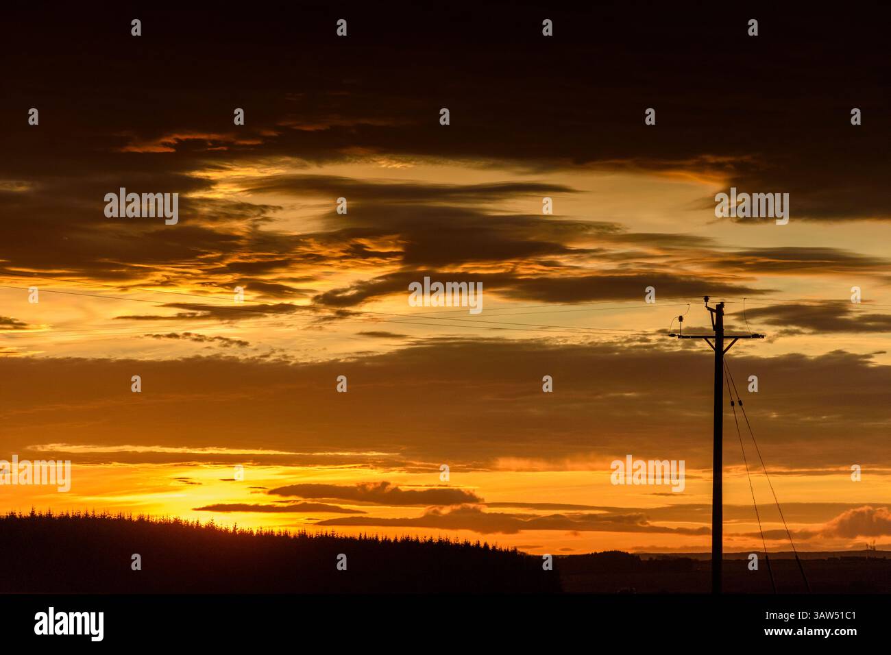 Sunset near the village of Mey, Caithness, Scotland, UK. Stock Photo