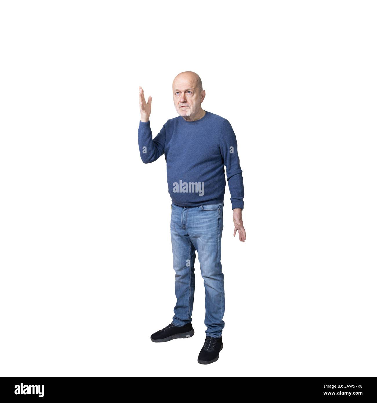 a man while having a heated discussion on a transparent background Stock Photo