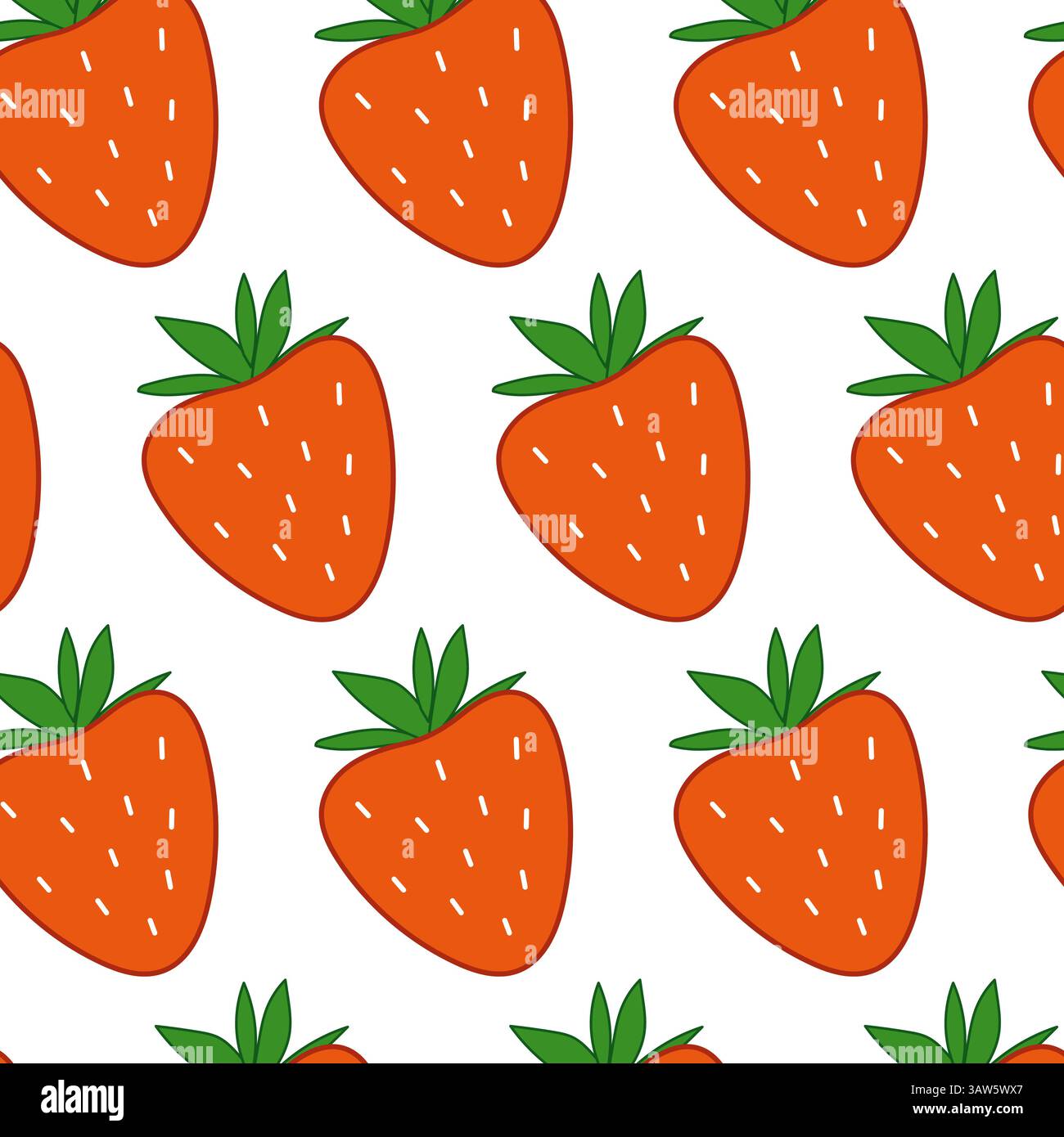 Simple strawberry seamless pattern. Fruity seamless pattern. Stock Vector