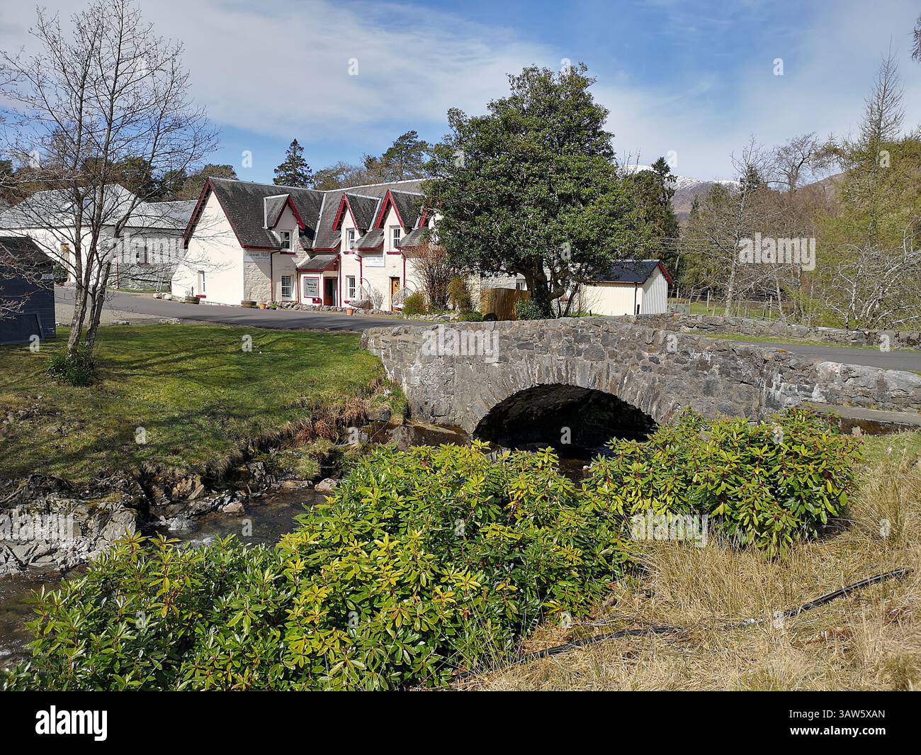 Inveroran Inn, Bridge of Orchy, Argyle, Scotland. Historic country Inn situated on the West Highland Way long distance walking route. - Smartphone Captured Stock Image