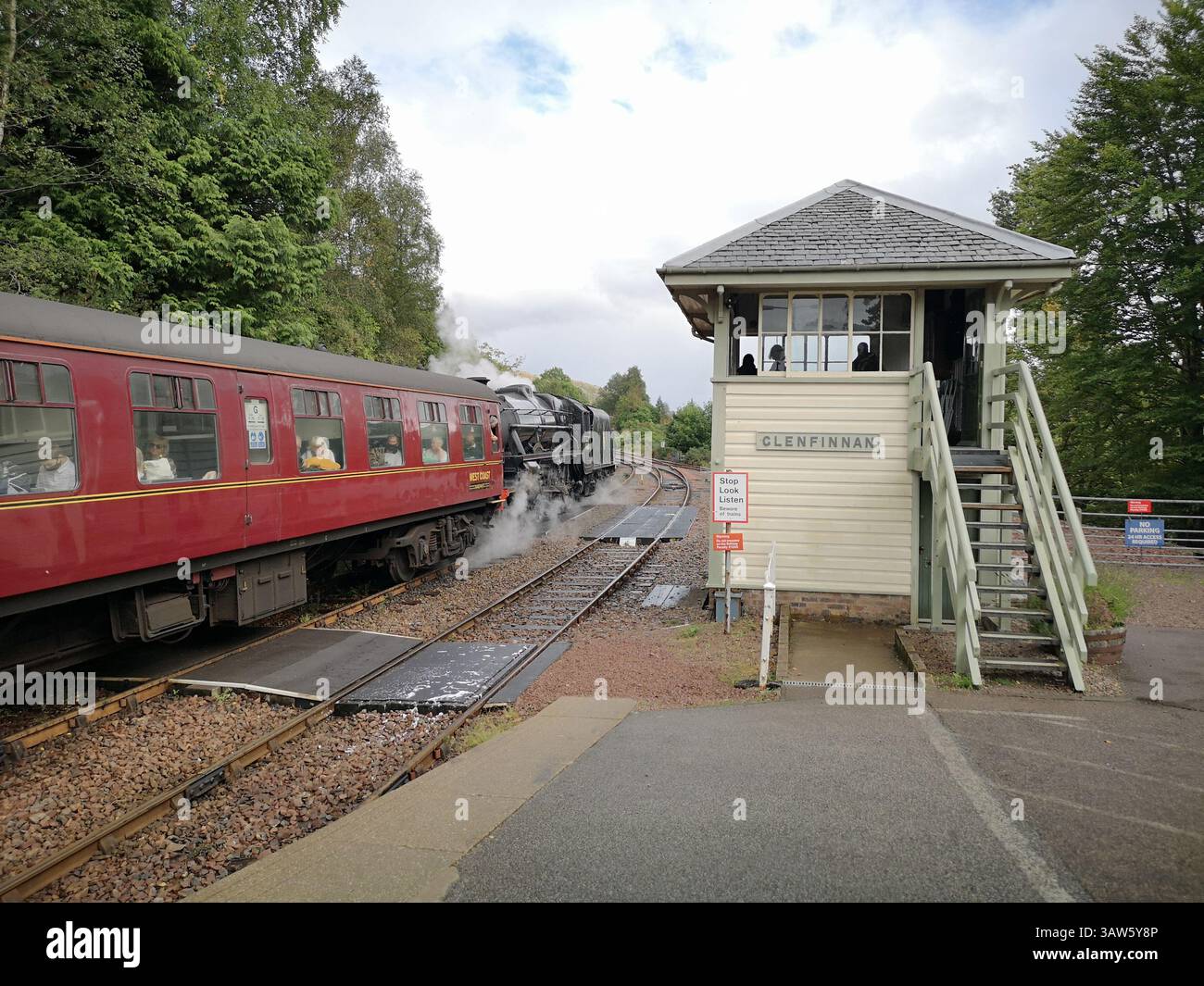Glenfinnan Viaduct in Scotland made famous by scenes from Harry Potter films and the Hogwart's Express. - Smartphone Captured Stock Image