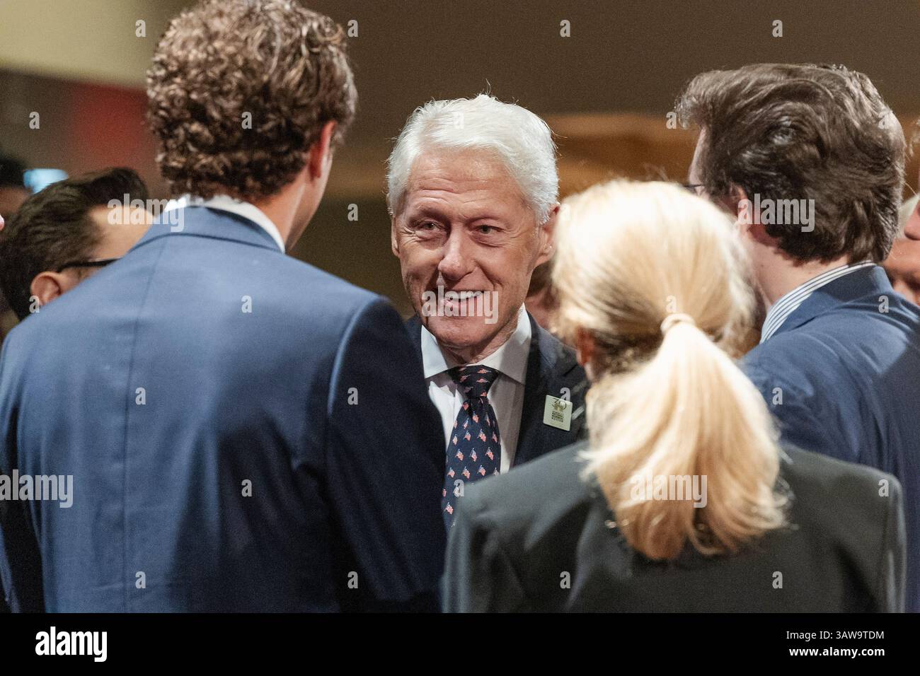 Former President Bill Clinton speaks to leaders and guest following the