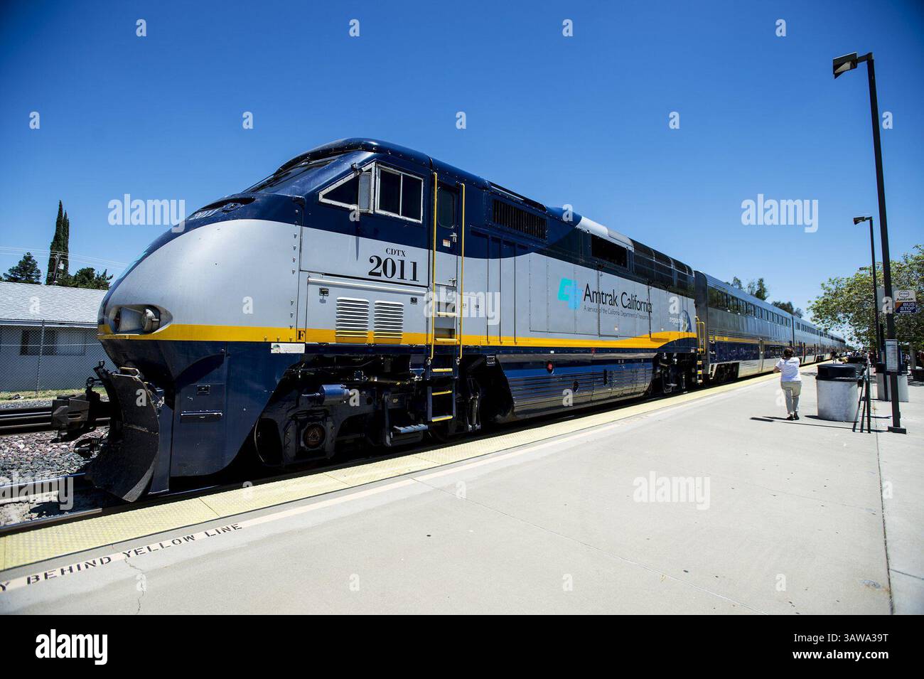 Merced Train System June 17, 2016 - The Amtrack train at the Merced Amtrack Station located ...