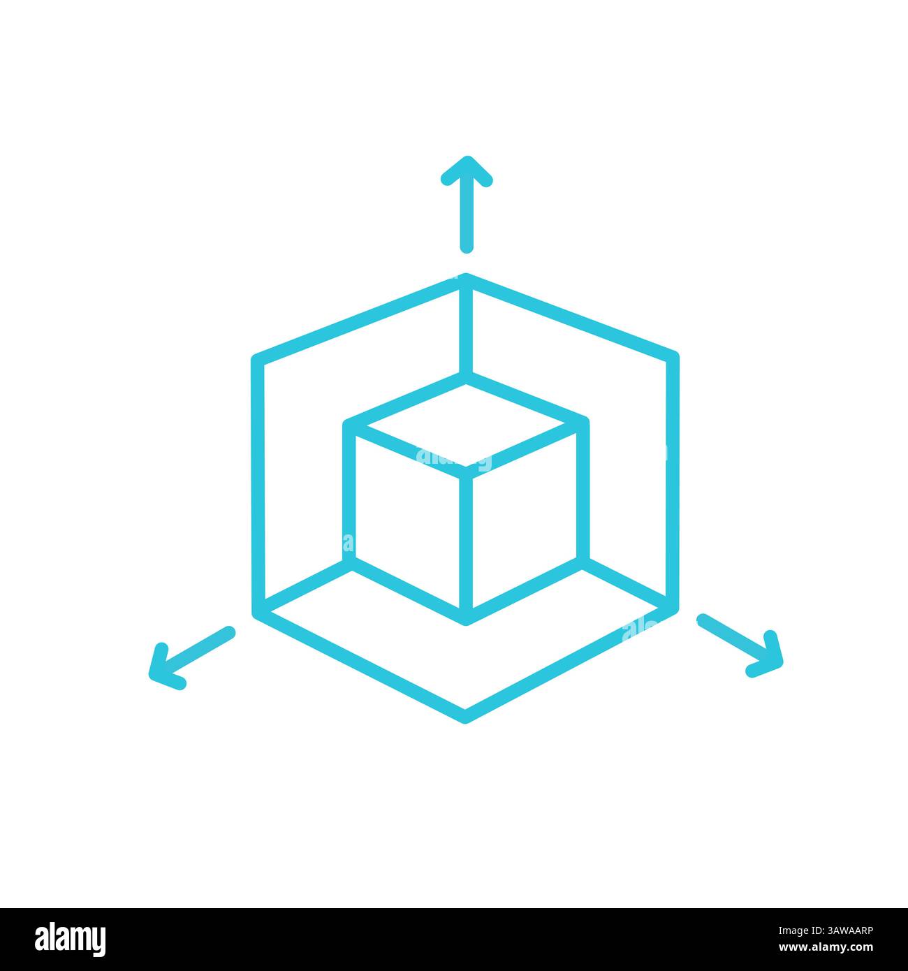 Dimension icon. Isolated on white background. From blue icon set. Stock Vector
