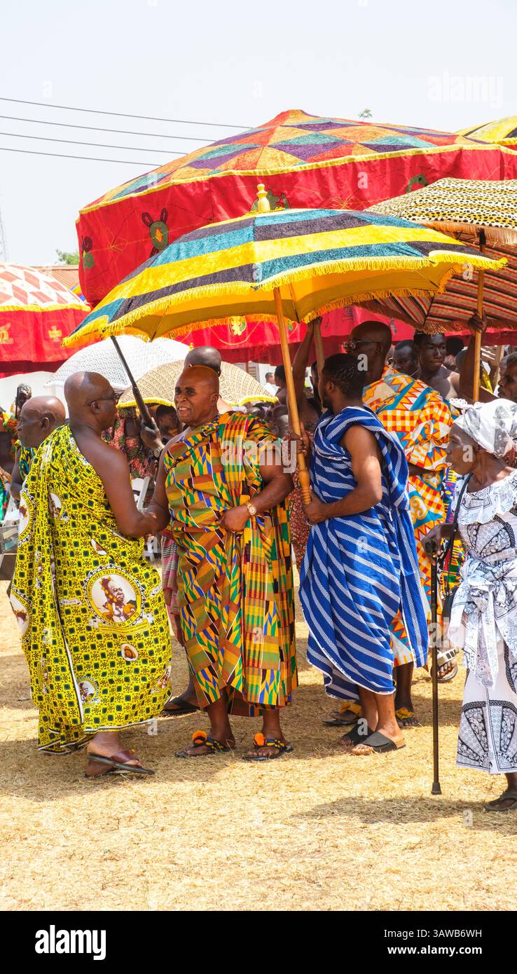 Kumasi, Ghana. Ashanti Akwasidae Festival. Ashanti Men in Traditional