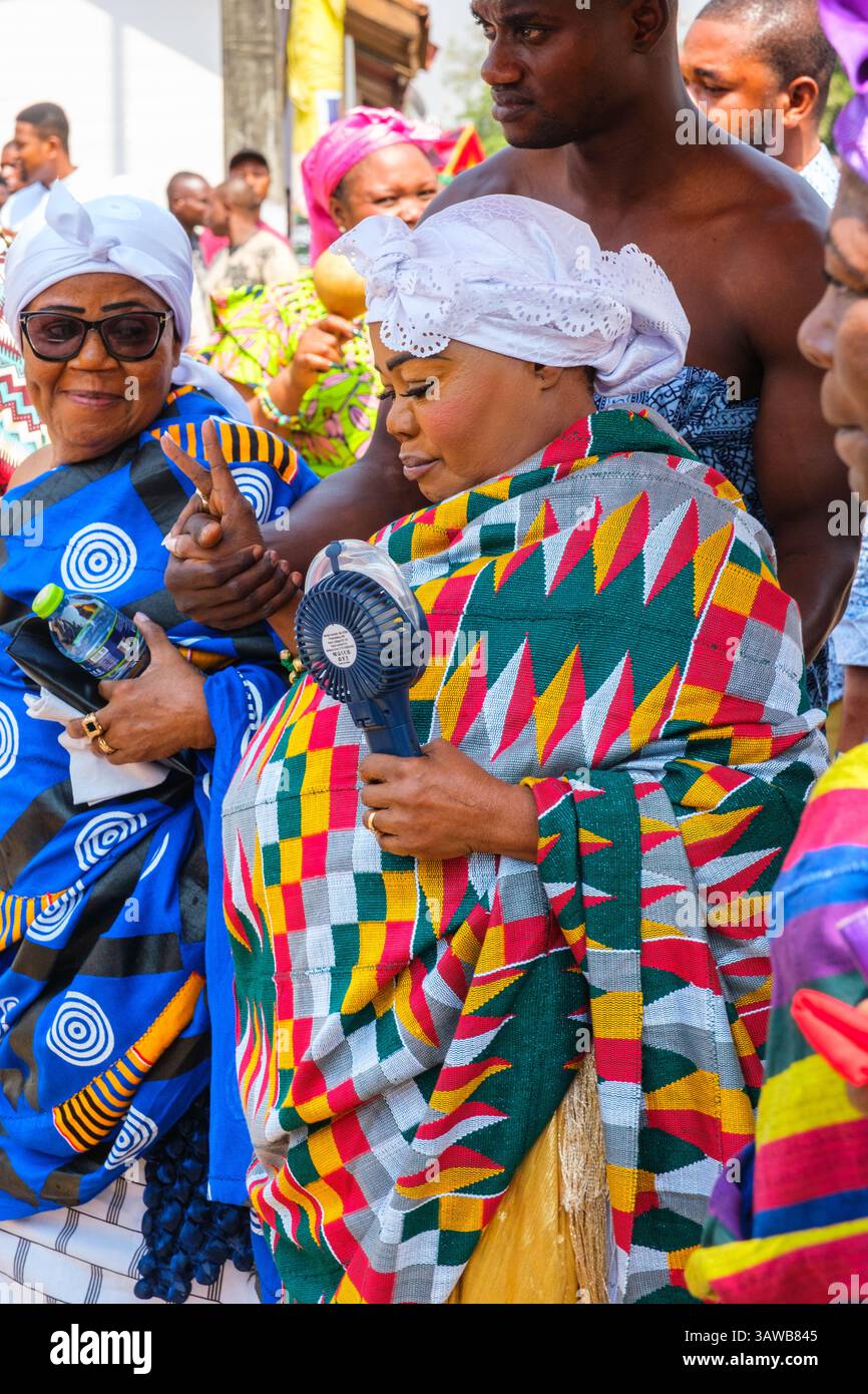 Kumasi, Ghana. Ashanti Akwasidae Festival. Ashanti Woman Wearing