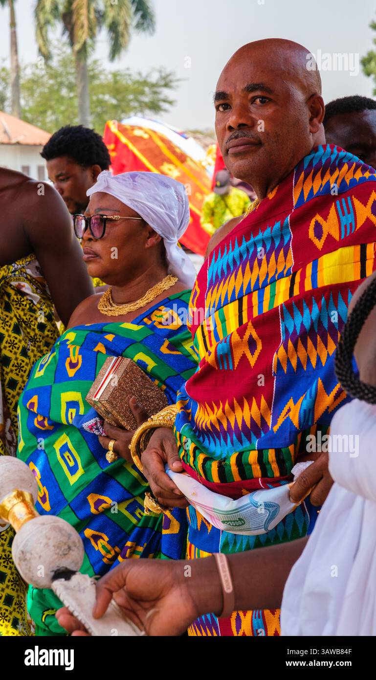 Kumasi, Ghana. Ashanti Akwasidae Festival. Ashanti Man and Woman in