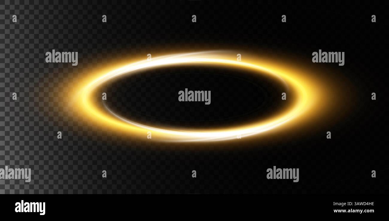 Golden Halos Rendering A Glowing Golden Halo Effect Presented on a Dark Background to Create a ...