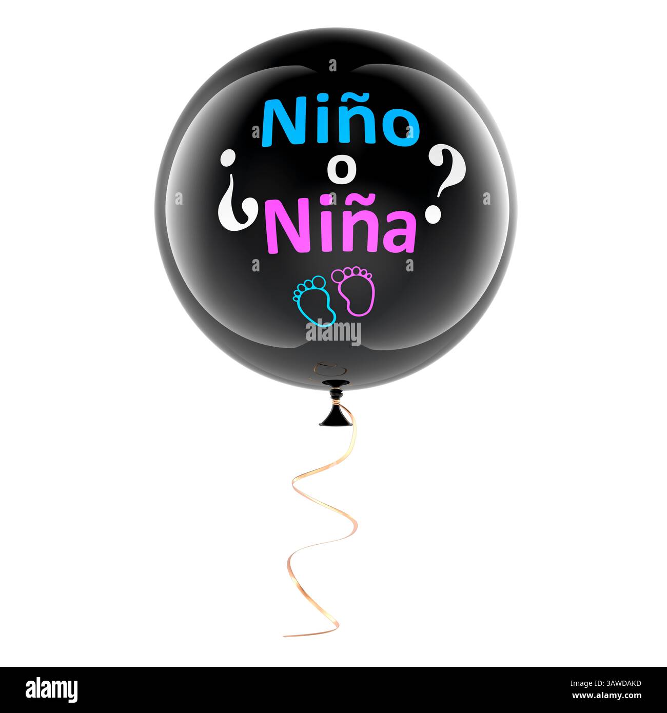 Boy Or Girl Gender Reveal Balloon on Spanish. Gender reveal party or ...