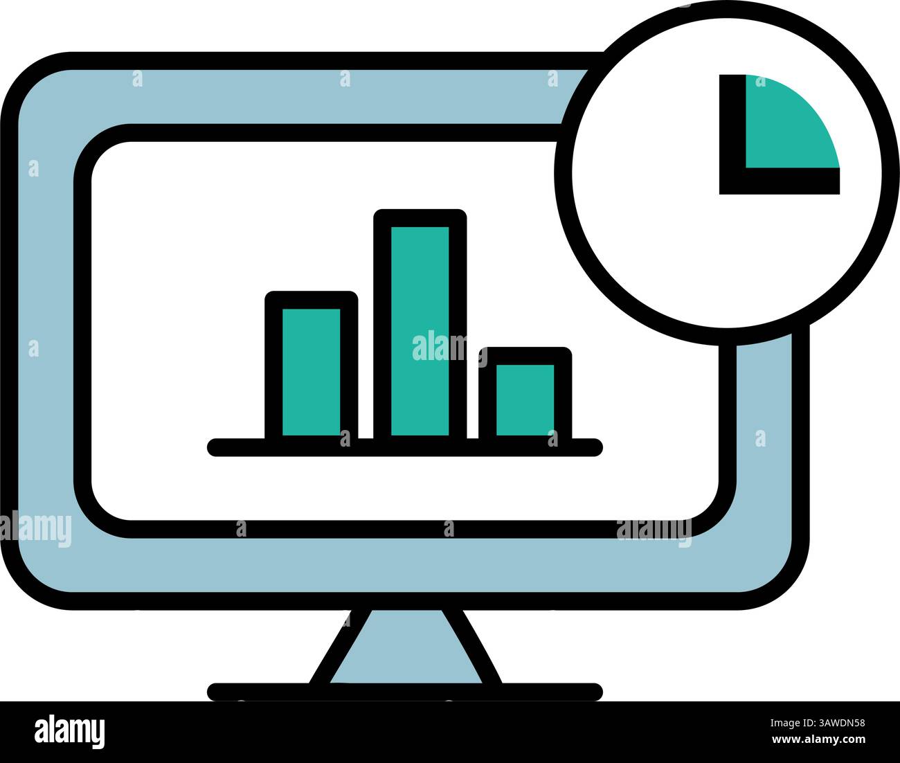 Accounting Software Monitor Bar Chart Financial Dashboard Interface ...