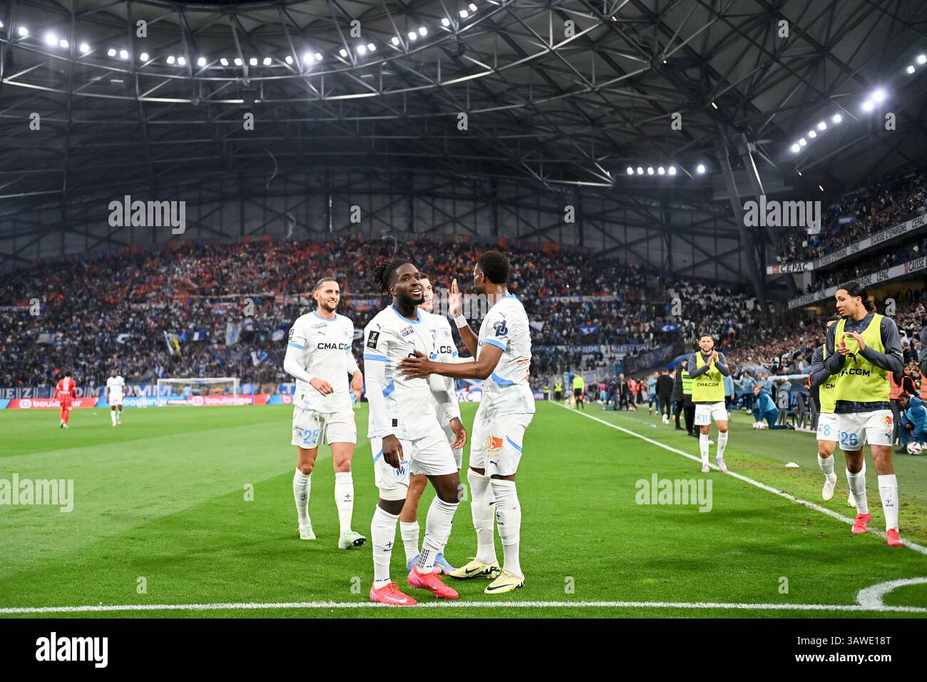 France. 19th Apr, 2025. 25 Adrien RABIOT (om) - 17 Jonathan ROWE (om ...