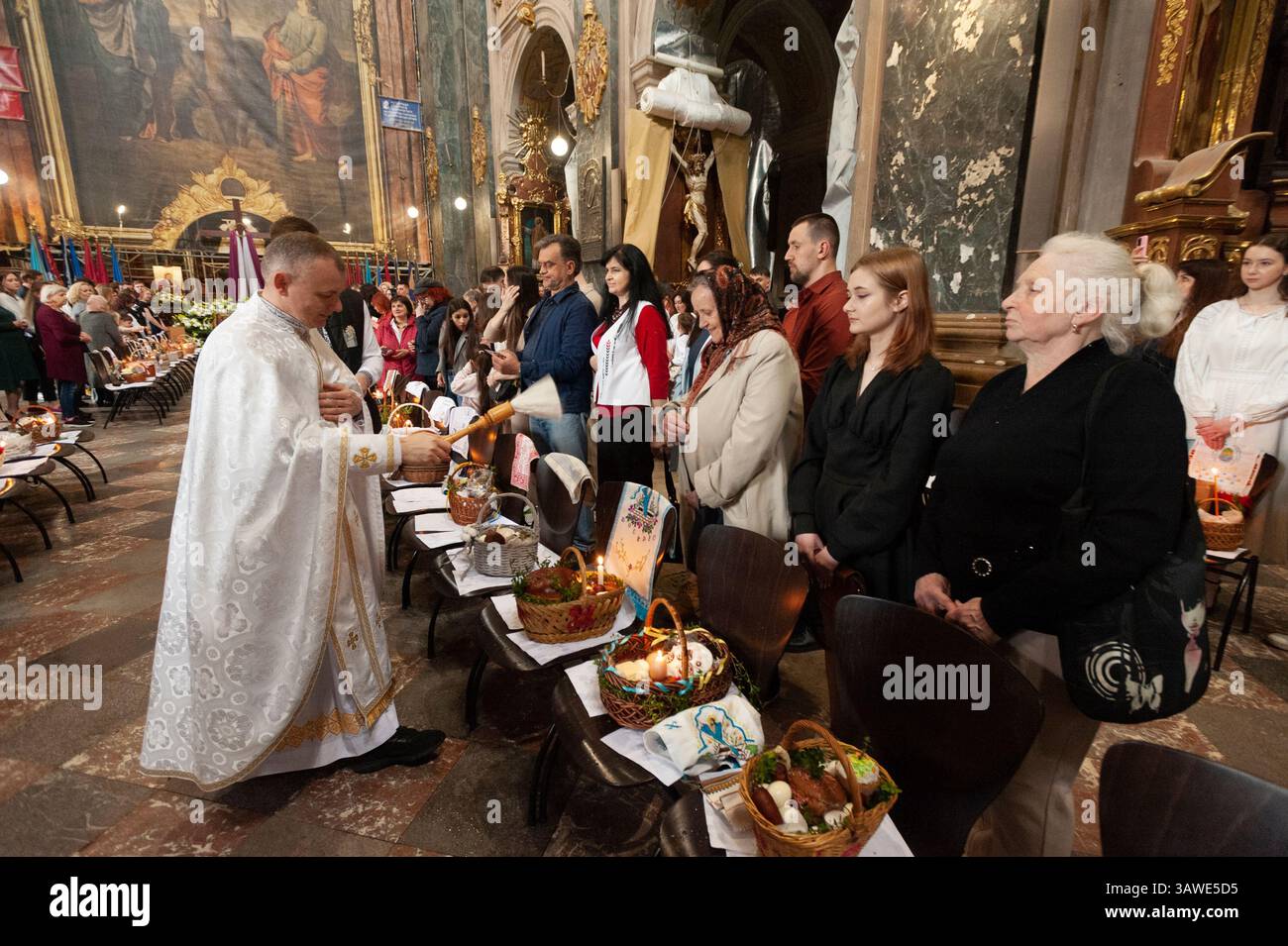 Lviv, UKRAINE April 19, 2025. As part of the Orthodox