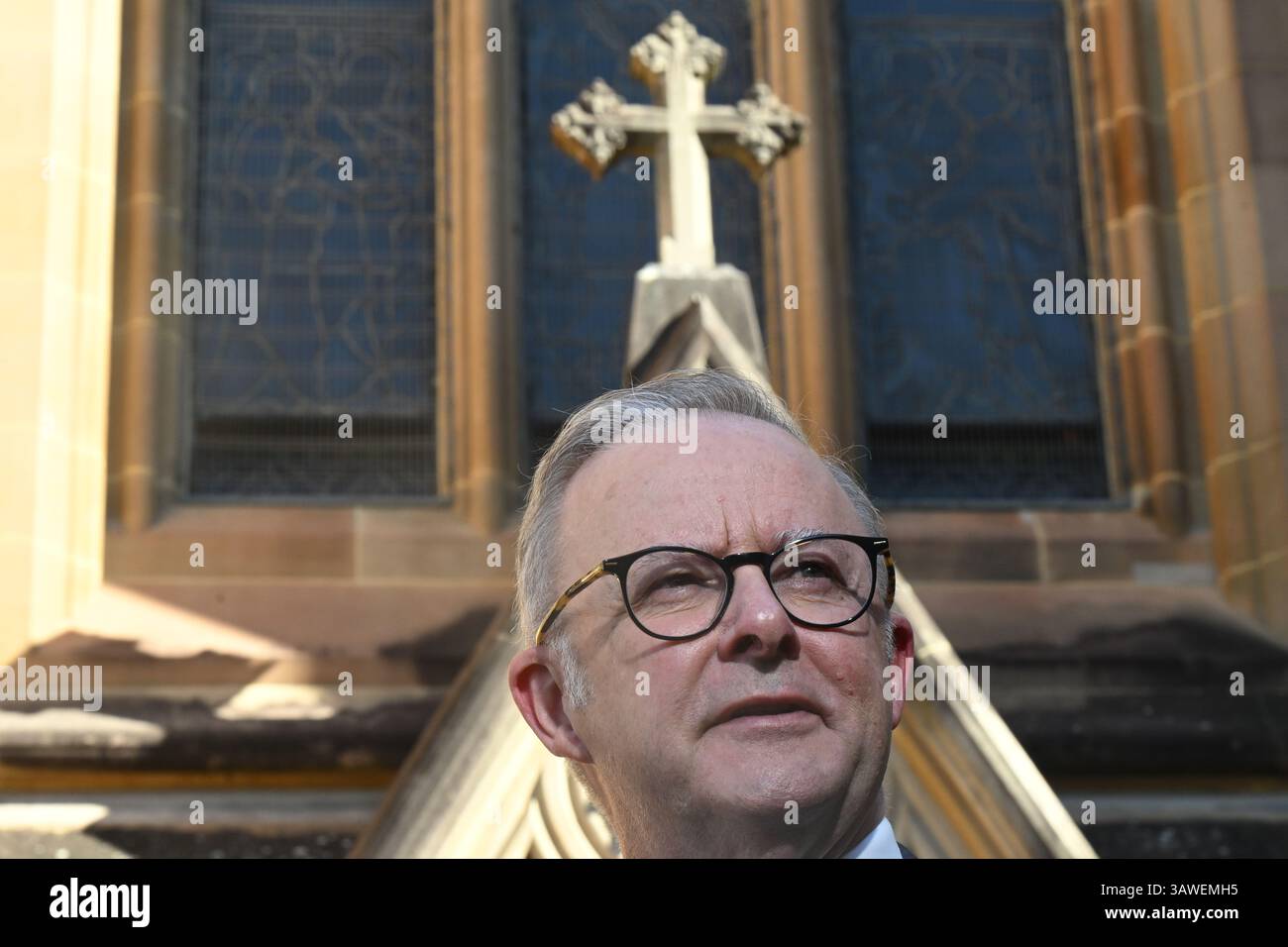 Australian Prime Minister Anthony Albanese speaks to the media after ...