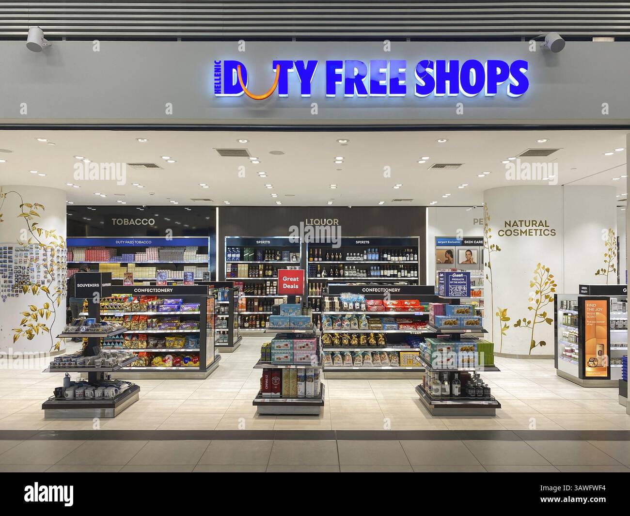 Duty Free, Duty-Free Shop, Thessaloniki Makedonia Airport SKG, Thessaloniki, Macedonia, Greece, Europe Stock Photo