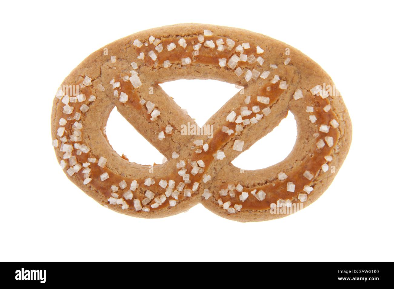 Macro pretzel isolated over white background Stock Photo