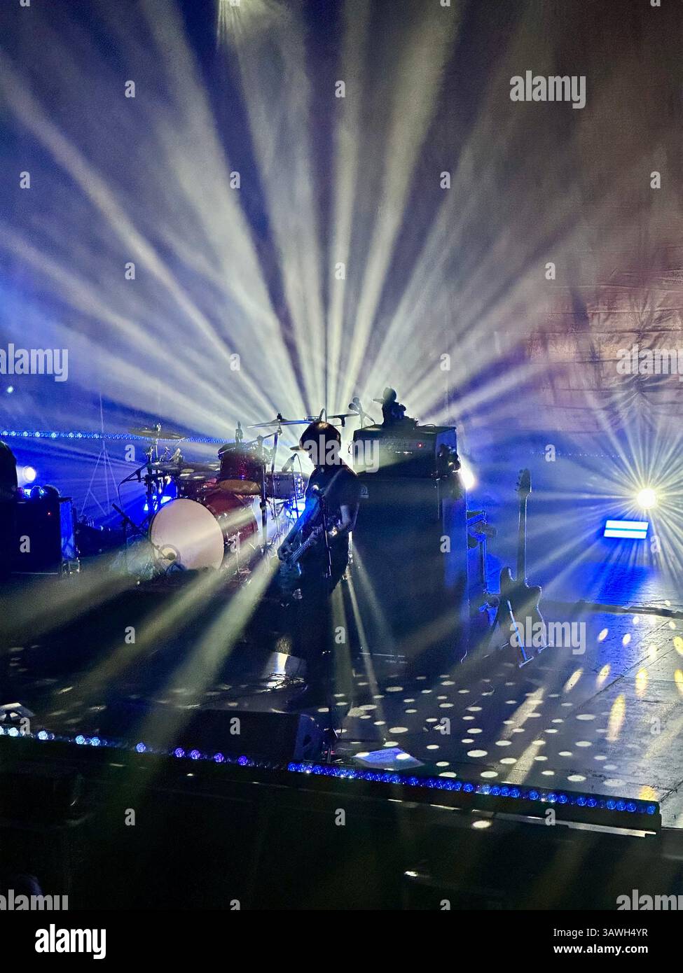 The German band Tocotronic in concert at the Columbiahalle venue in Berlin, Germany - Smartphone Captured Stock Image