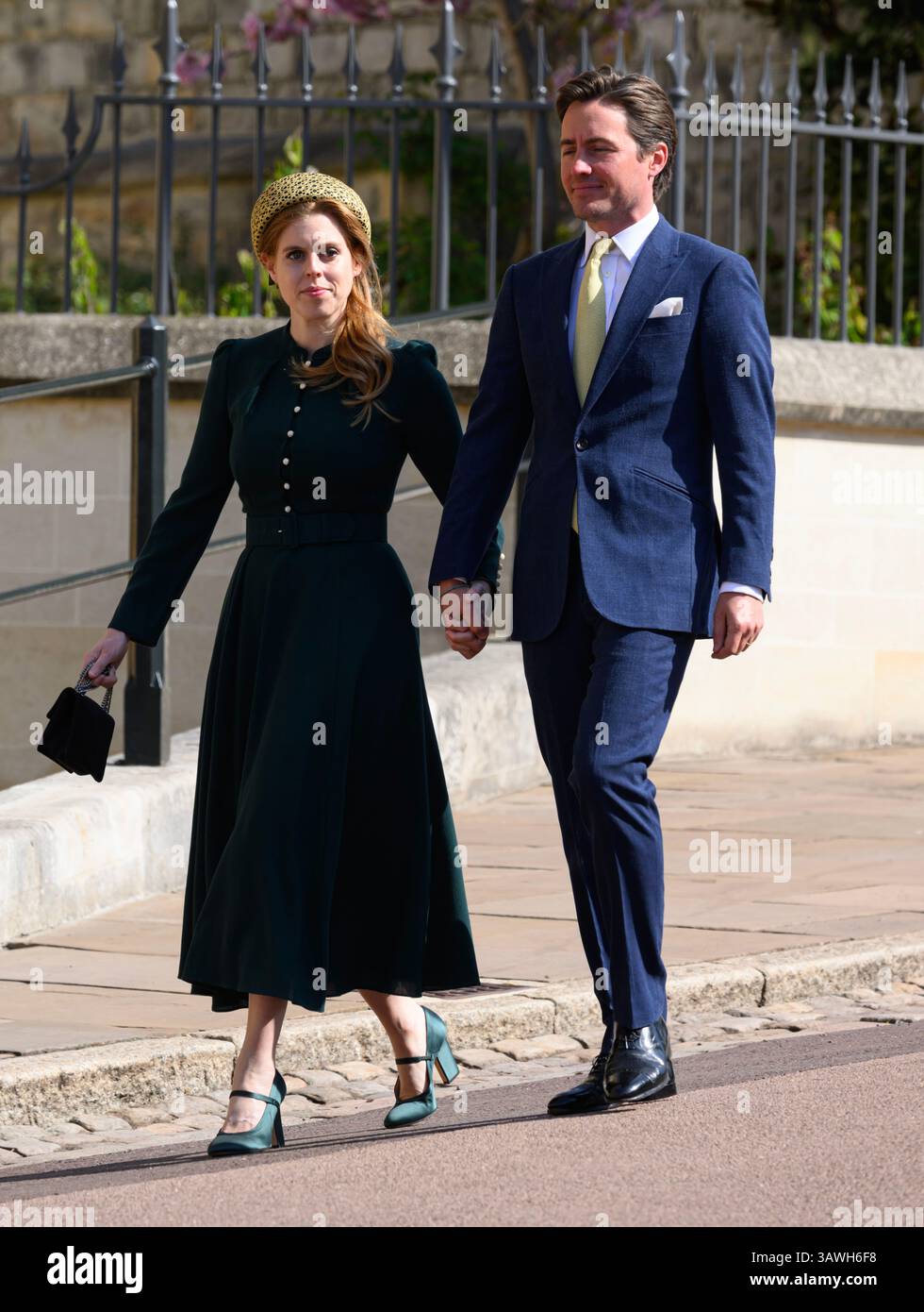London, UK. April 20th, 2025. Princess Beatrice and Edoardo Mapelli ...
