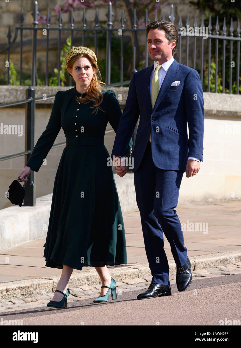 London, UK. April 20th, 2025. Princess Beatrice and Edoardo Mapelli ...