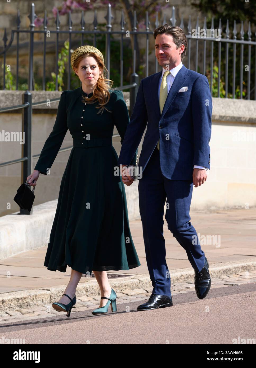 London, UK. April 20th, 2025. Princess Beatrice and Edoardo Mapelli ...