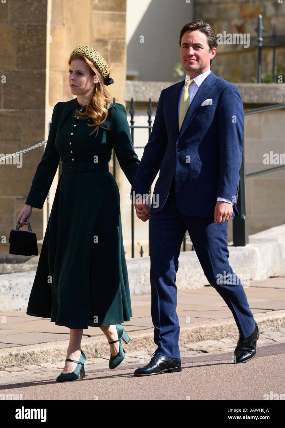 London, UK. April 20th, 2025. Princess Beatrice and Edoardo Mapelli ...