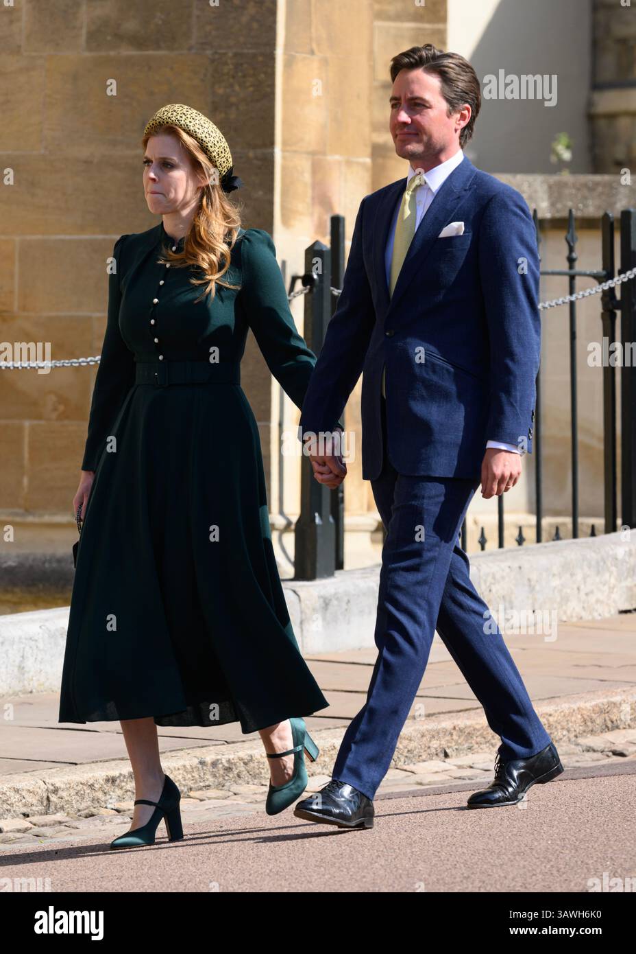 London, UK. April 20th, 2025. Princess Beatrice and Edoardo Mapelli ...