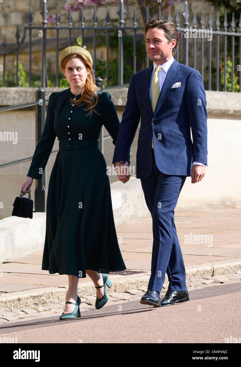 London, UK. April 20th, 2025. Princess Beatrice and Edoardo Mapelli ...
