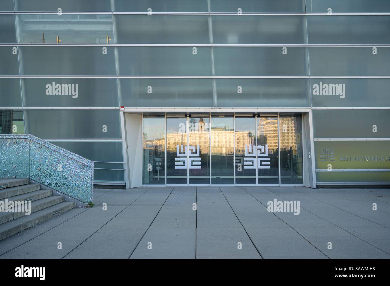 Visitors approach the ARS Electronica Center in Linz, Austria, where ...
