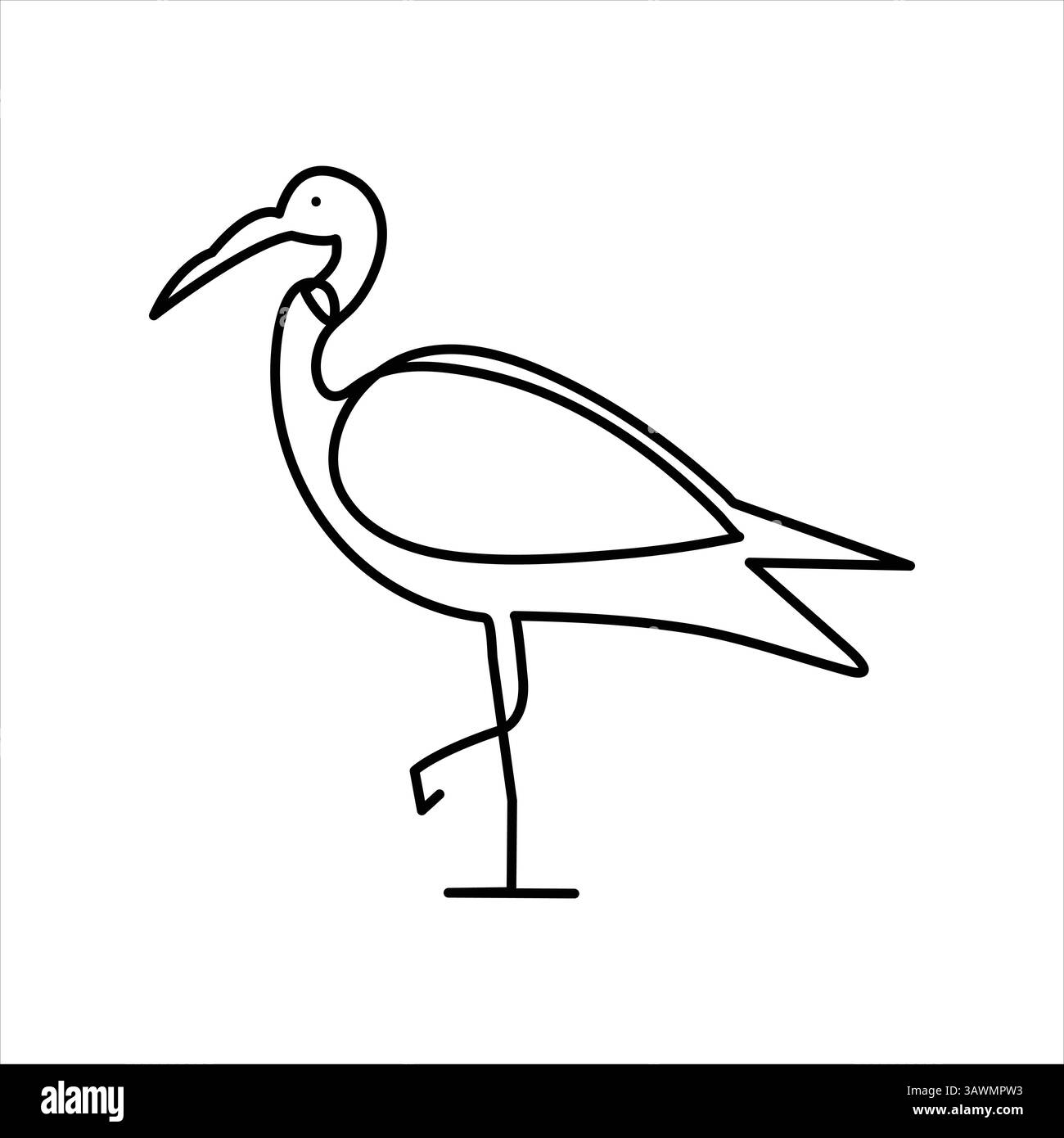 Simple illustration of Heron bird vector continuous one line art icon ...