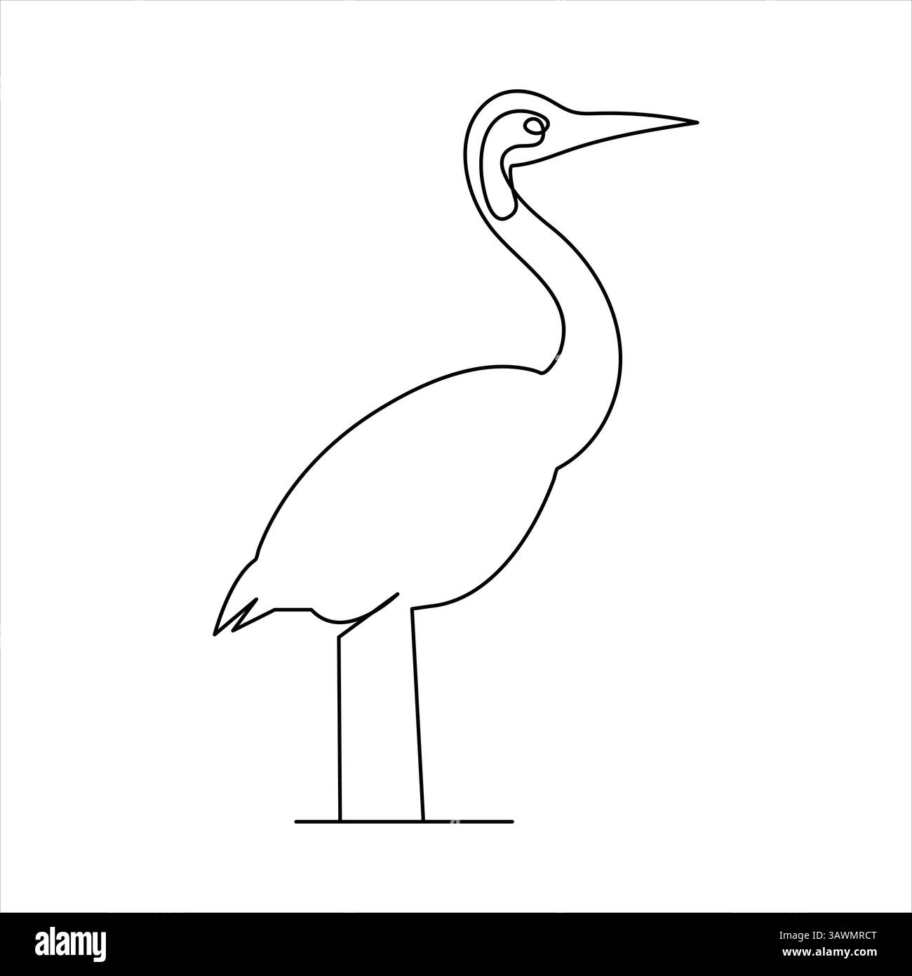 Simple illustration of Heron bird vector continuous one line art icon ...