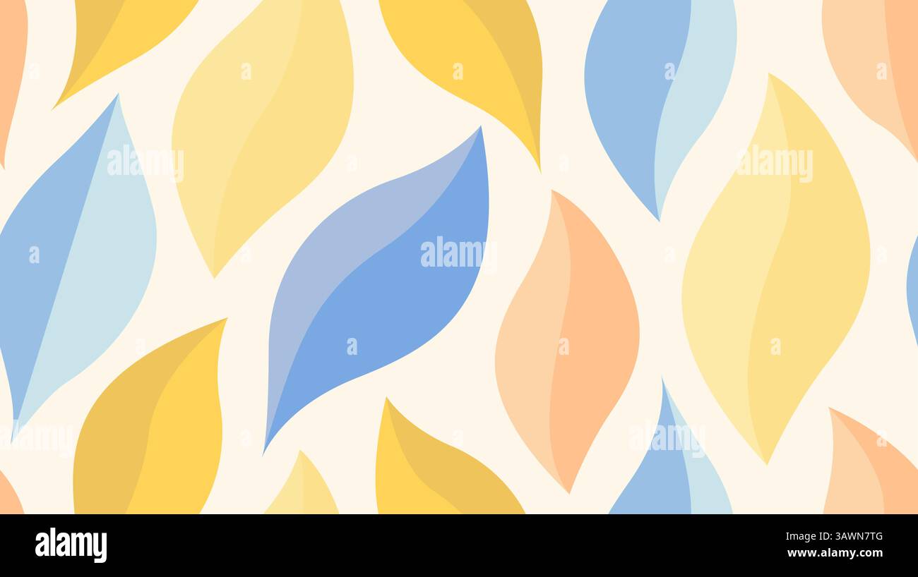 colorful pastel leaf pattern with curved shapes Stock Vector Image ...