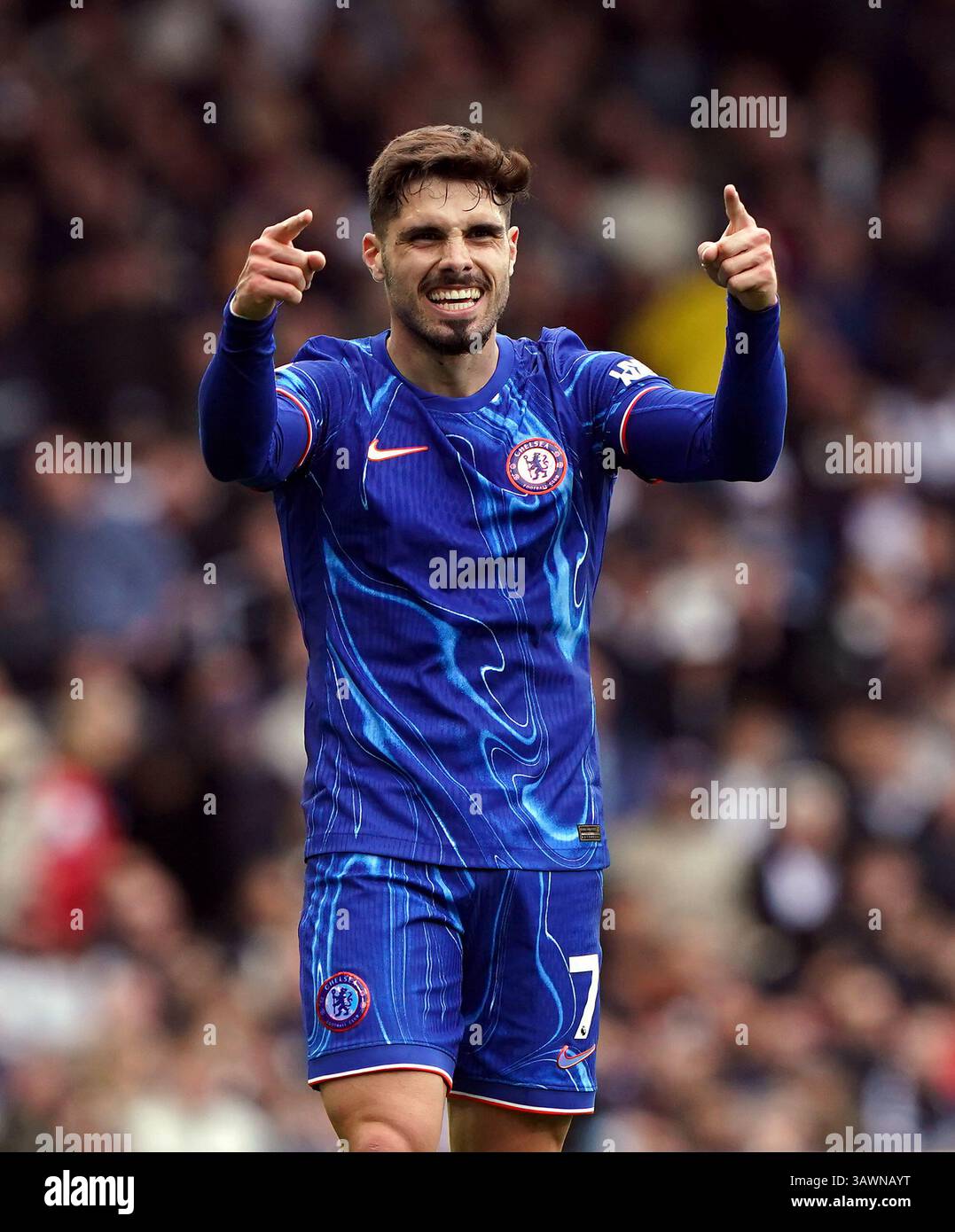 Chelsea's Pedro Neto celebrates scoring their side's second goal of the ...