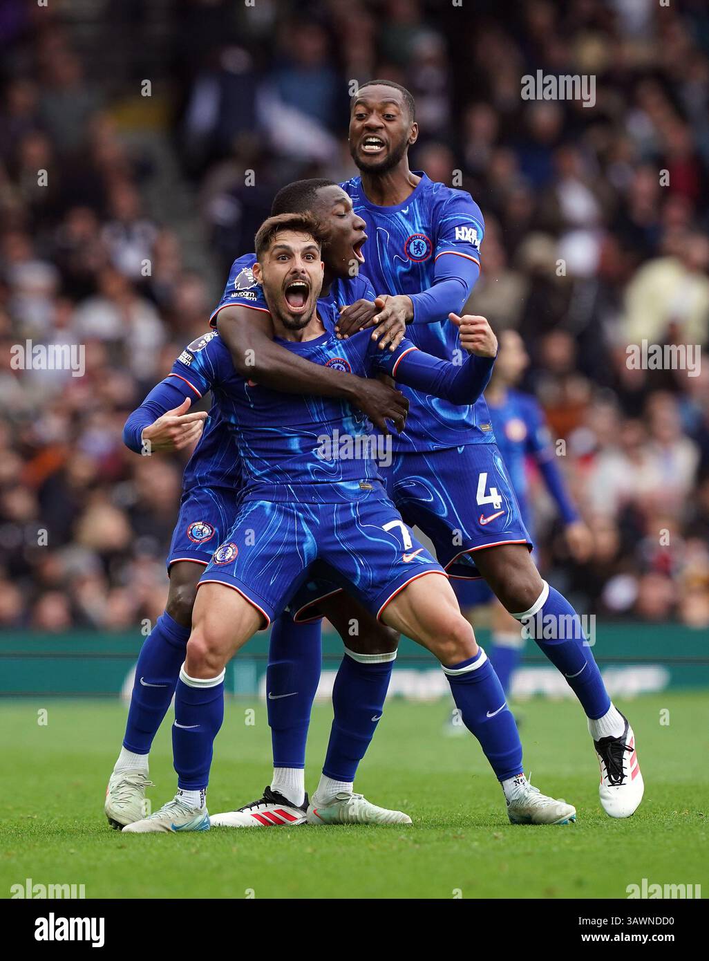 Chelsea's Pedro Neto celebrates scoring their side's second goal of the ...