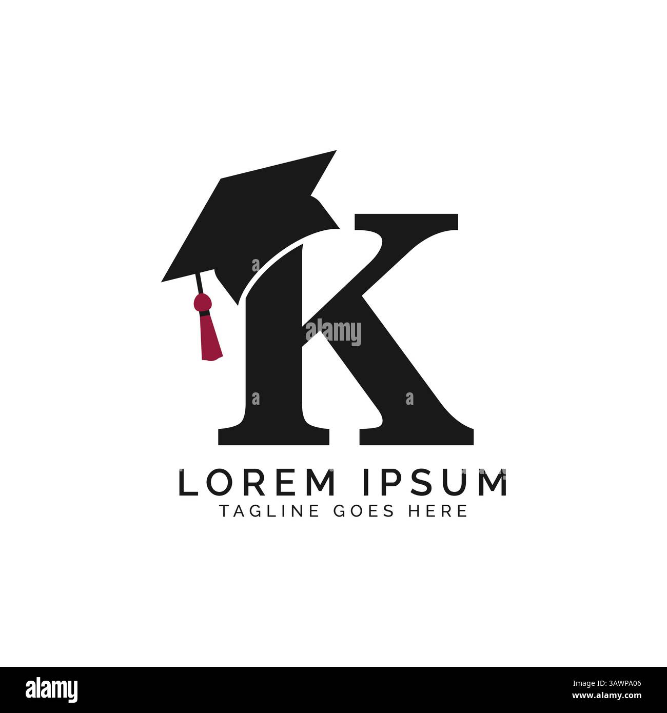 Letter K with Graduation Cap Logo. Alphabet K Education Hat icon Stock ...