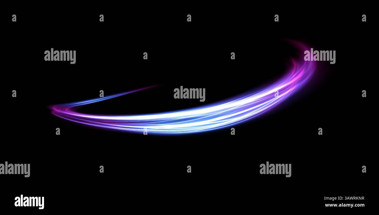 An Elegant and Abstract Light Wave Set Against a Deep Black Background Creating a Stunning Visual Effect Stock Vector