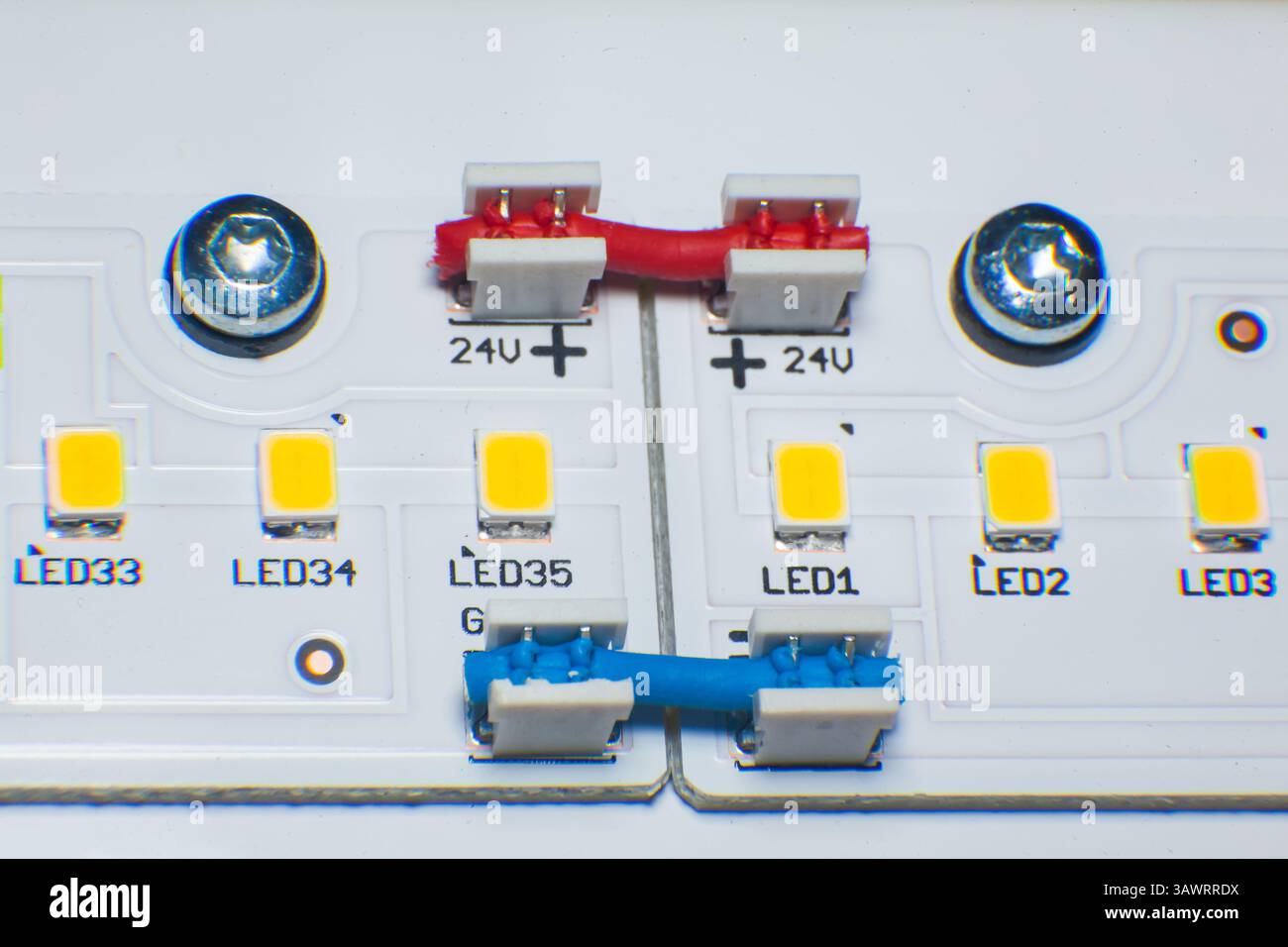 LED Lamp Chip. LED Diode. LED lamp close-up. Stock Photo