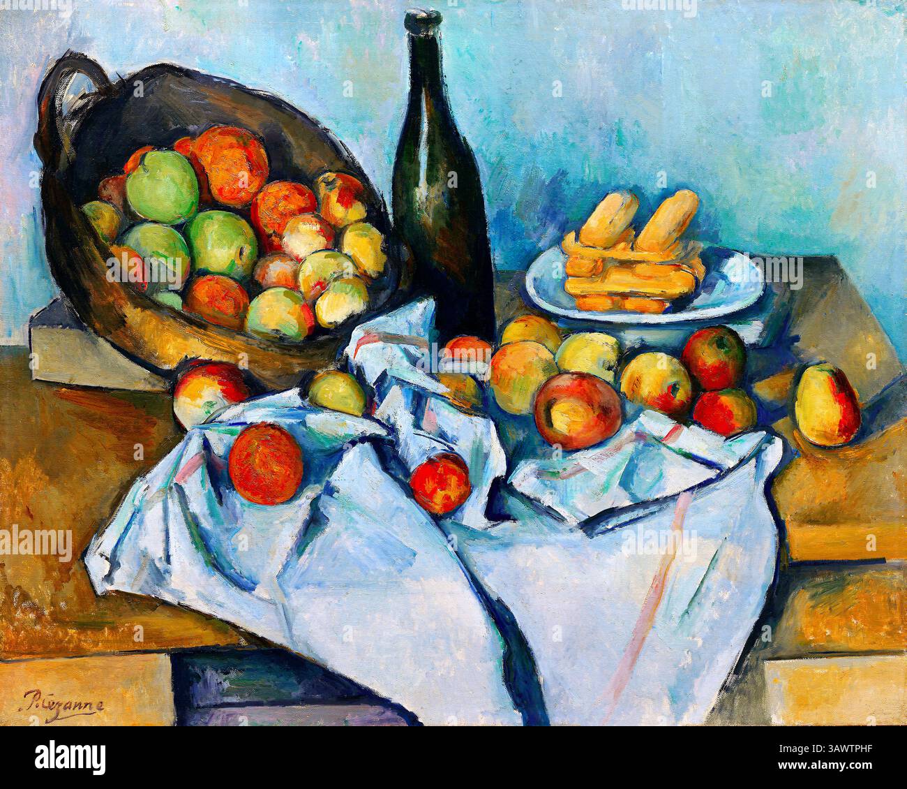 Painted ca. 1893, France. Post-Impressionist still life with apples ...