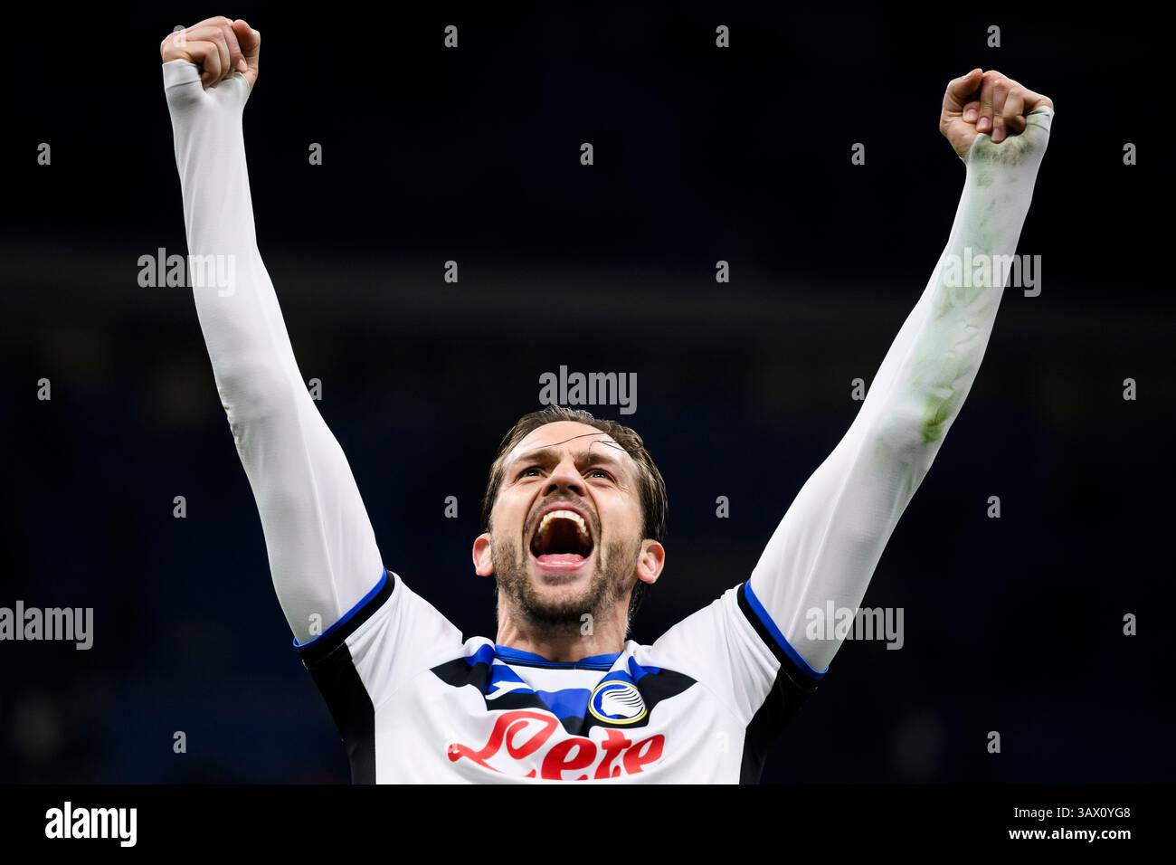 Toloi Rafae Milan, Italy. 20 April 2025. Rafael Toloi of Atalanta BC celebrates the ...