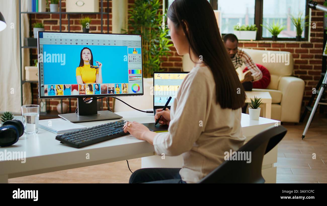 Asian graphic designer uses hi-res stock photography and images - Alamy