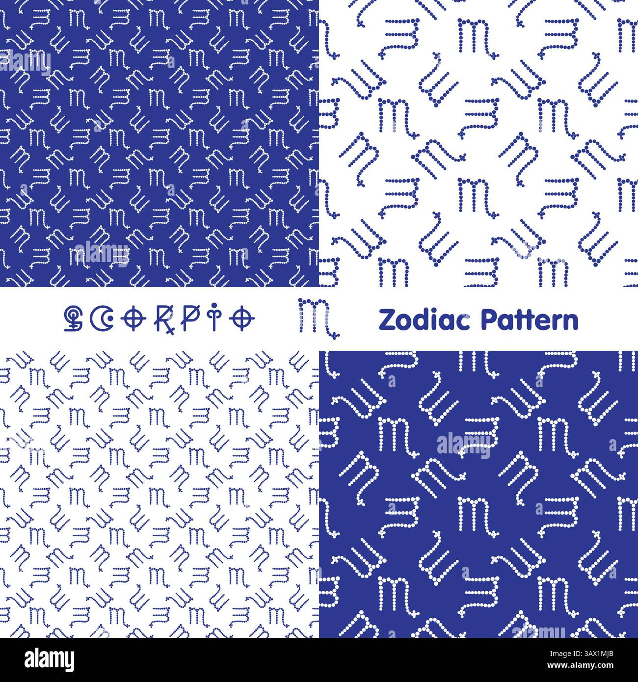 Scorpio zodiac sign seamless pattern. Zodiac icons background. Abstract ...
