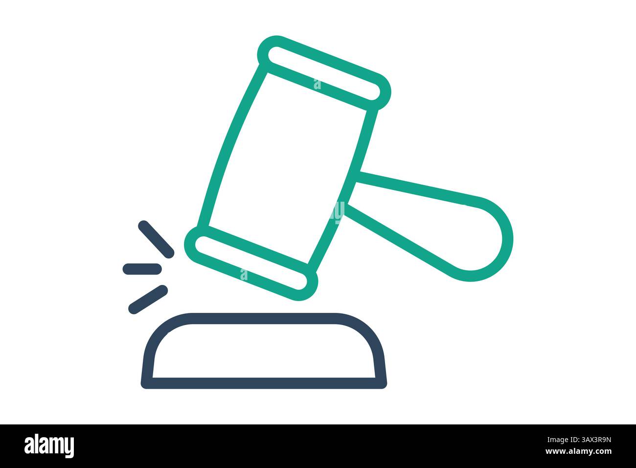 Gavel icon. line icon style. icon related to finality of decisions. law elements vector illustration Stock Vector