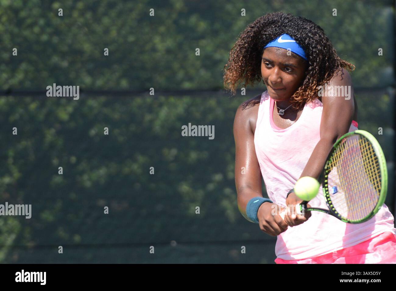 August 25, 2016 - College Park, Maryland, United States - HAILEY BAPTISTE of the United States in the Prince George's County International Junior Tennis Championships. (Credit Image: © Christopher Levy via ZUMA Wire) Stock Photo
