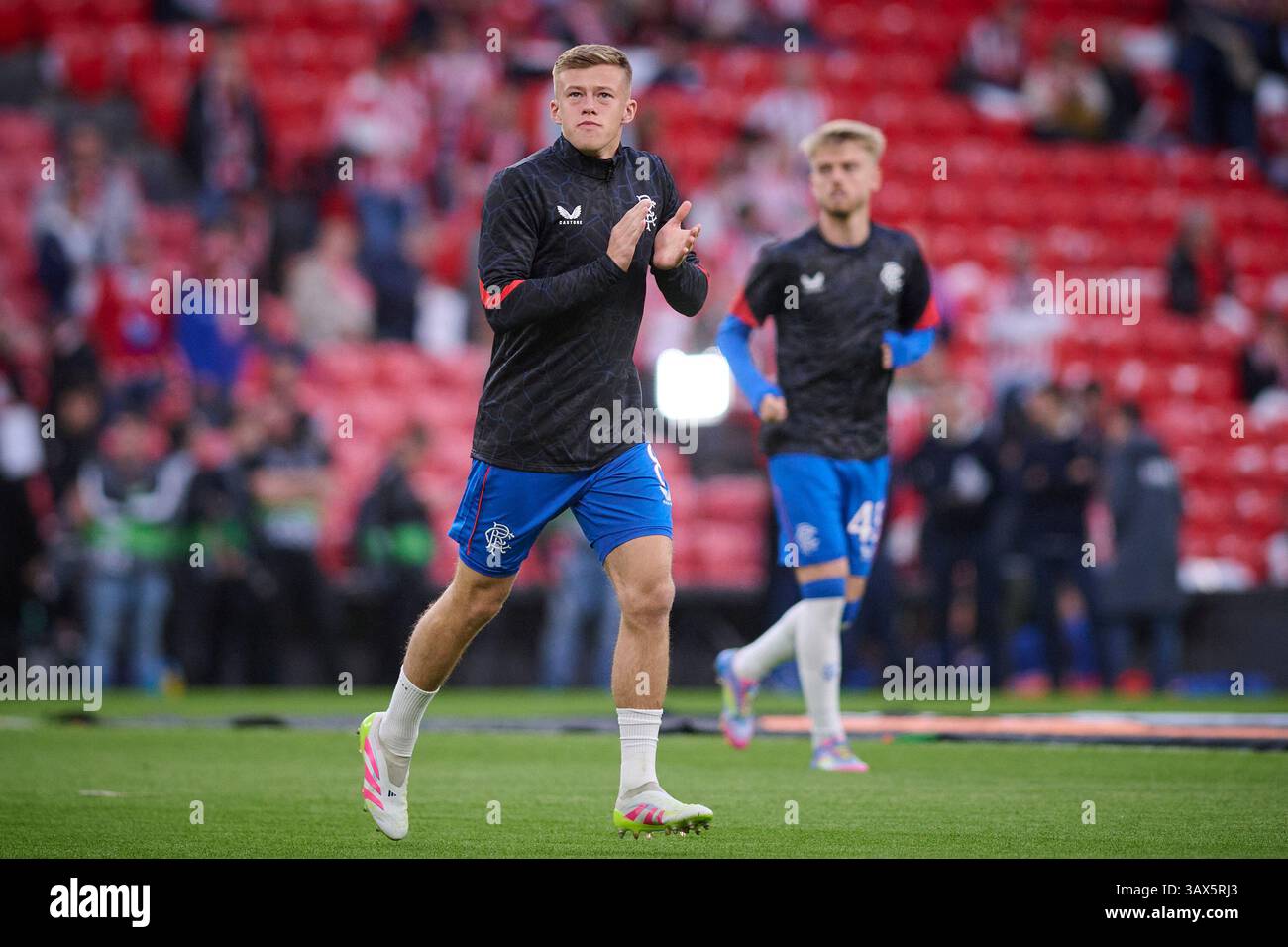 Bilbao, Spain. 17th Apr, 2025. Rangers FC's Connor Barron during UEFA ...