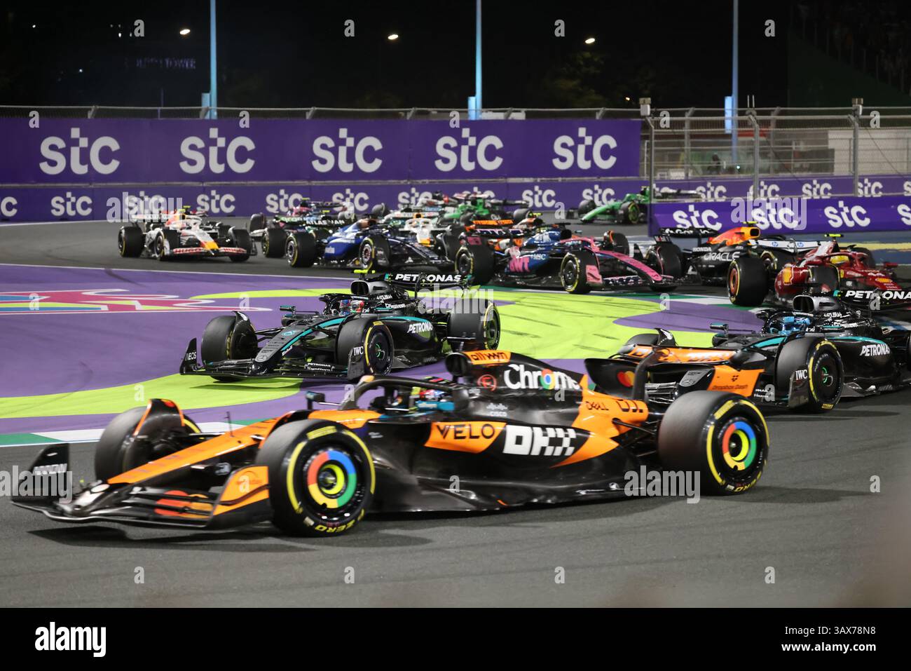 Jeddah, Saudi Arabia. 20th Apr, 2025. Drivers compete during the race ...