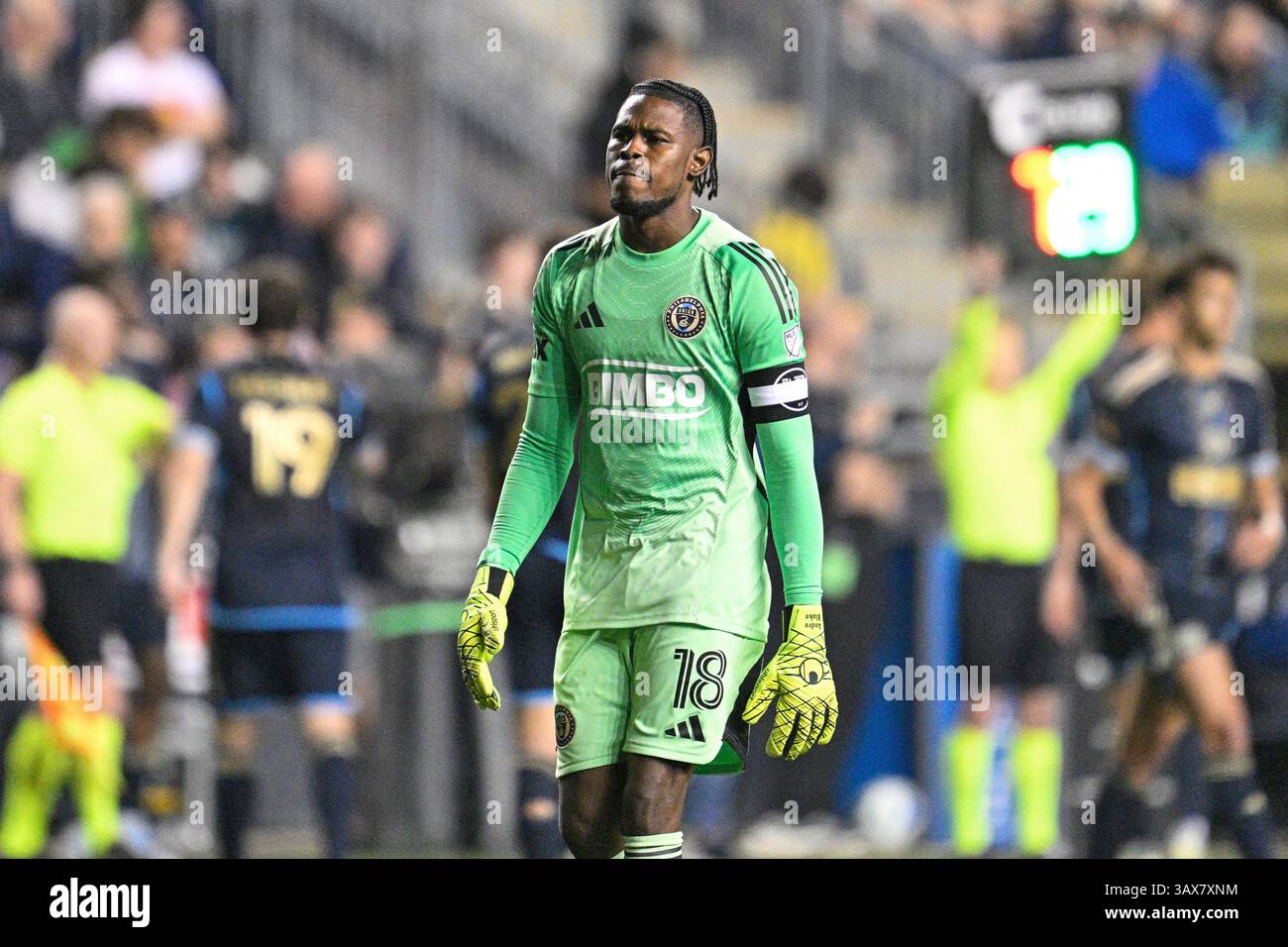CHESTER, PA - APRIL 19: Philadelphia Union goalkeeper Andre Blake #18 ...