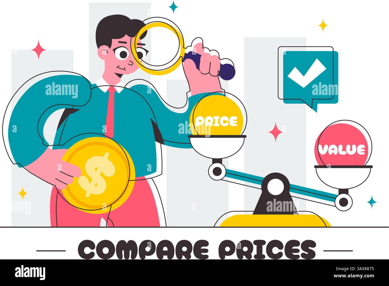 Illustration of Comparing Prices and Inflation in the Economy ...