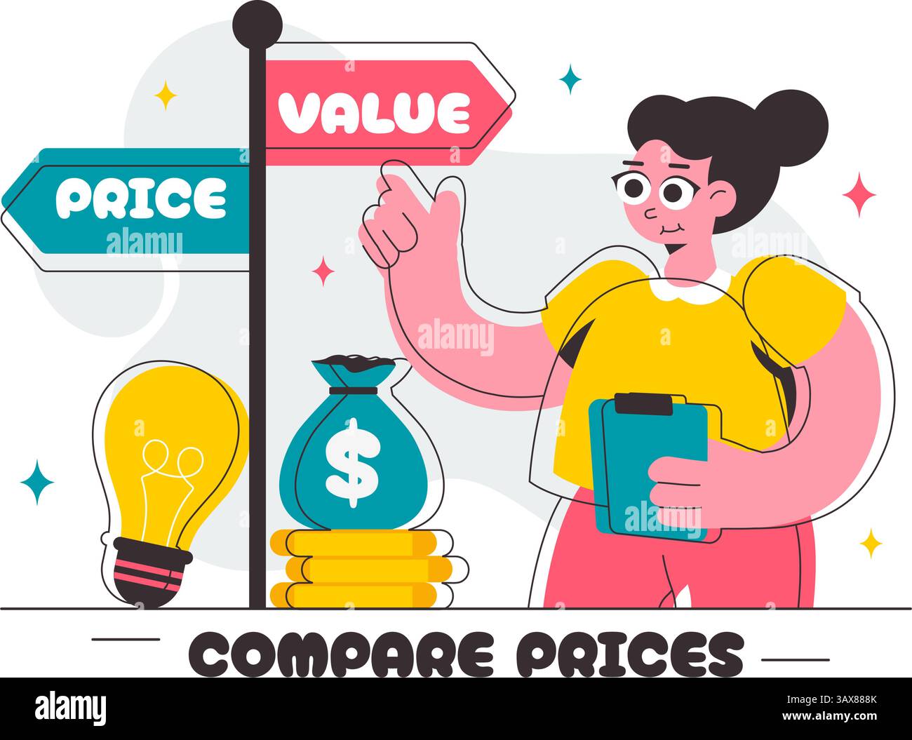 Illustration of Comparing Prices and Inflation in the Economy ...
