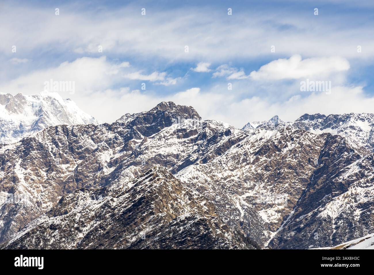 Fresh Look at Snowcap Mountain With Bright Sky At Morning Image Is Taken